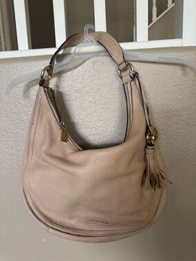 Michael Kors Blush Leather Shoulder Hobo with Tassel